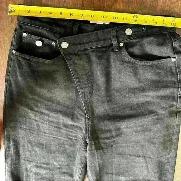 Criss cross wide-leg denim in black size L - Picture 6 of 9